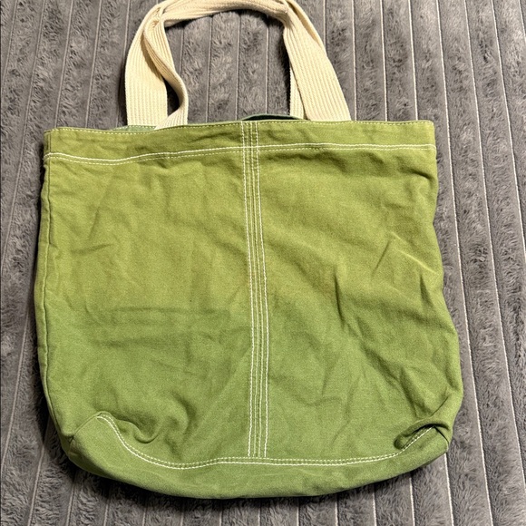 Life Is Good green canvas Tote with Floral Accents - Picture 3 of 3